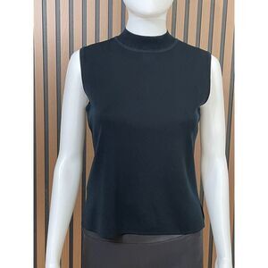 Ming Wang Women’s XS Black Sweater Acrylic Vest Knitted Classic Business Career